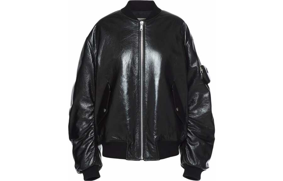 PRADA PRADA Oversized Nappa Leather Bomber Jacket 'Black'