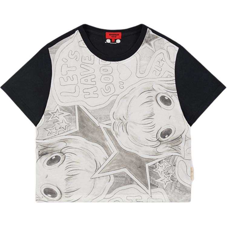 GOOD BAI GOODEES T Shirts Women's Black Crew Neck