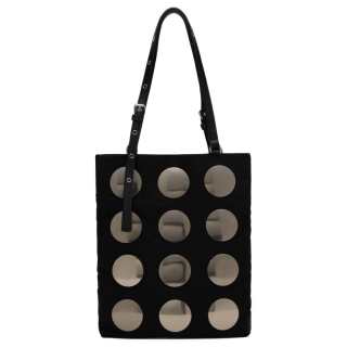 WE11DONE Satin Tote Bag, Shopping Bag, Shoulder Bag Mini Women's Black