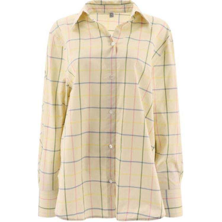 TOTEME Windowpane Printed Long Sleeved Shirt