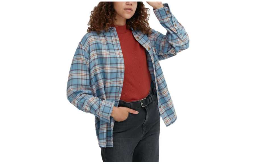 UNIQLO Shirts Women's Pink/Blue Lapel Thin Other