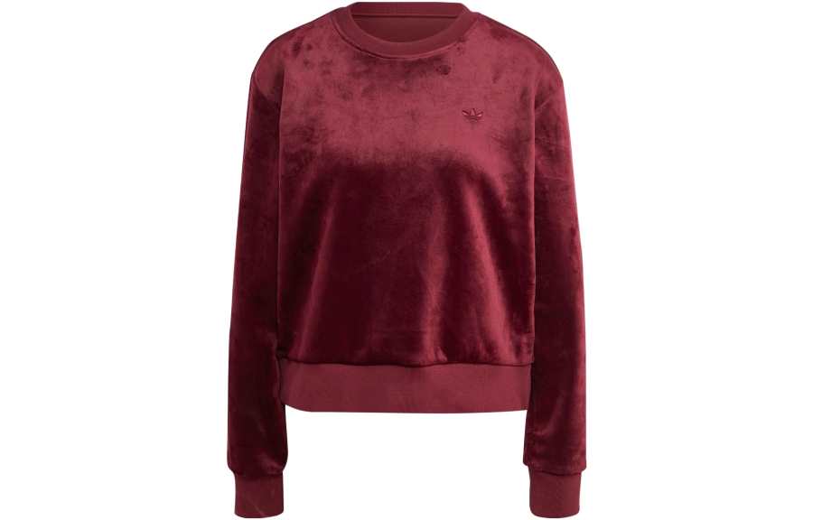Adidas Originals ESSENTIALS Sweatshirts Women's Dark Reddish Purple Crew Neck Moderate Regular