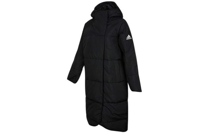 Adidas Adidas Down Jackets Women's Black Hooded Moderate Down Coat