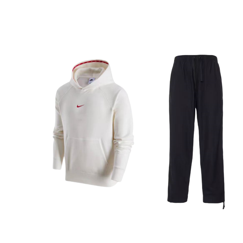 Nike Nike CNY Letter Print Pattern Fleece Lined Hoodie Lace Up Pants Casual Sportswear Unisex