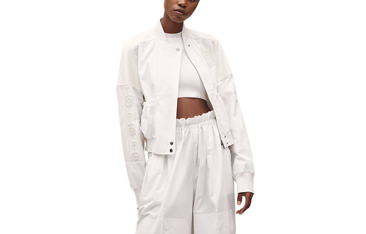 HERMES HERMES Jackets Women's White Baseball Collar Moderate Other