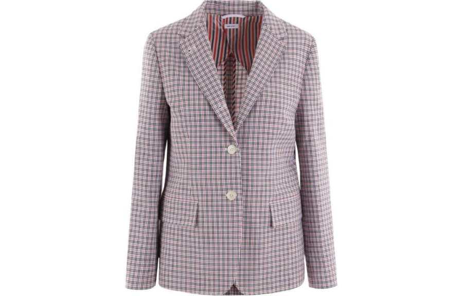 THOM BROWNE THOM BROWNE Checked Single Breasted Tailored Blazer