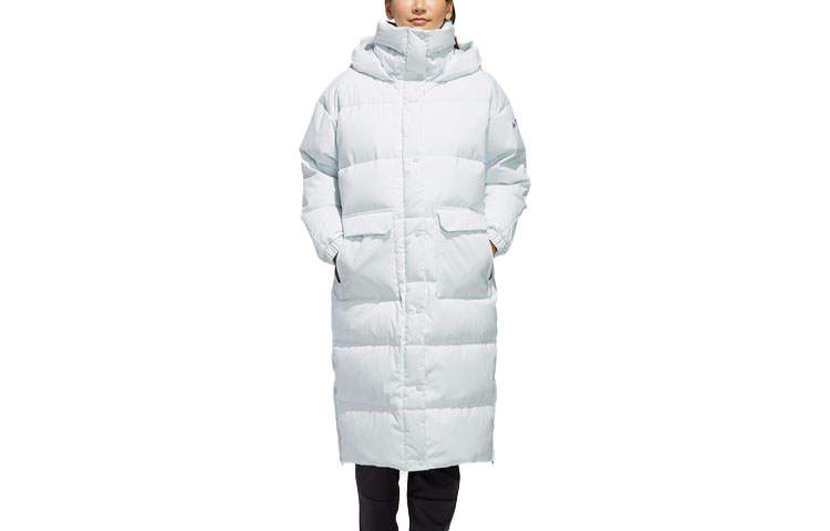 Adidas Adidas Down Jackets Women's Light Blue Hooded Moderate