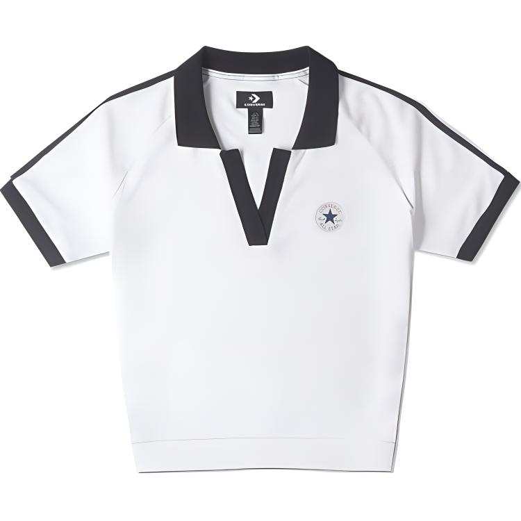 Converse Neck Knit Polo Shirt Women's White