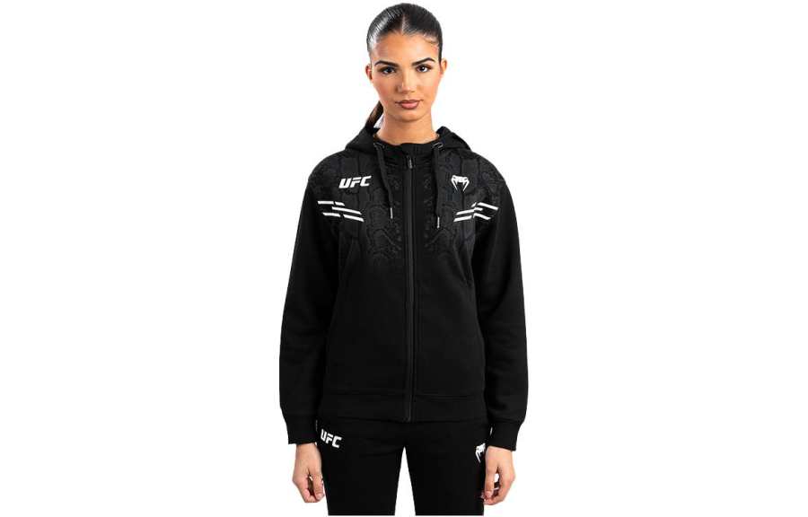 VENUM Sweatshirts Women's Black Hooded Moderate Cardigan