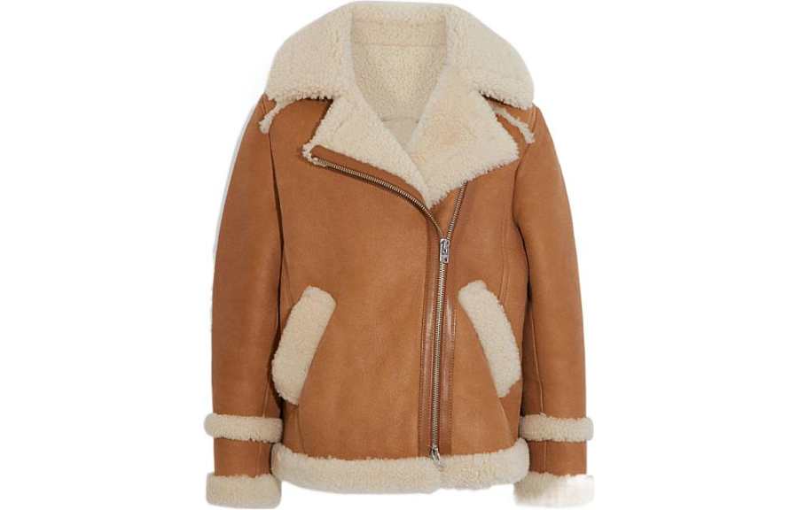 COACH COACH Leather Jackets Women's Lapel Moderate Pilot