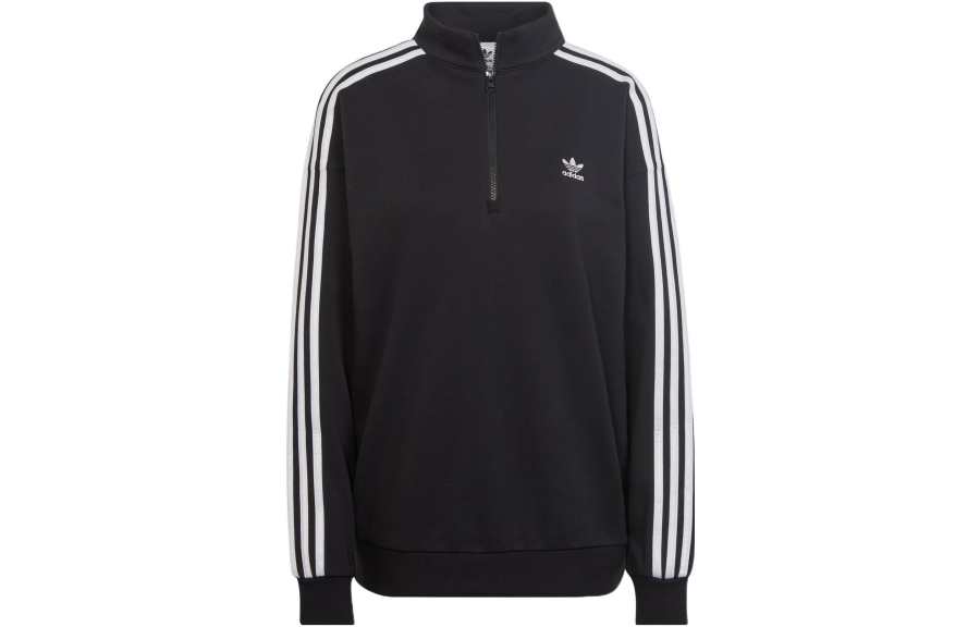 adidas originals Adicolor Trefoil Quarter-Zip Sweatshirt Black