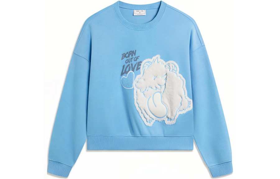 Li-Ning Li Ning x YINGXIONGLIANMENGPOLUO,LIANMINGKUAN Sweatshirt Women's Xinjiang Blue