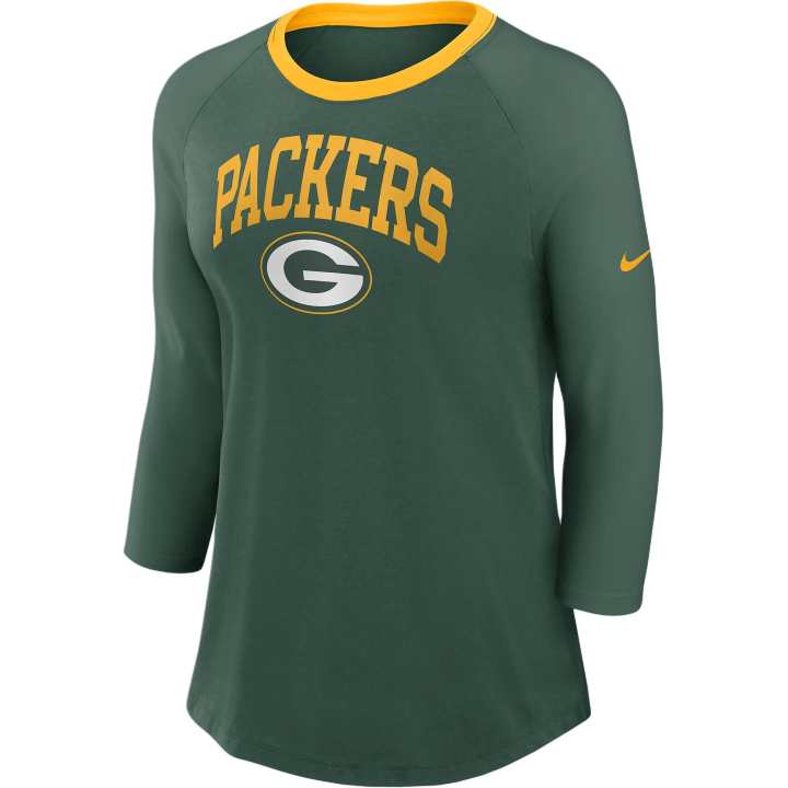 Nike Nike Green Bay Packers Women's Nike Nfl 3/4-Sleeve T-Shirt