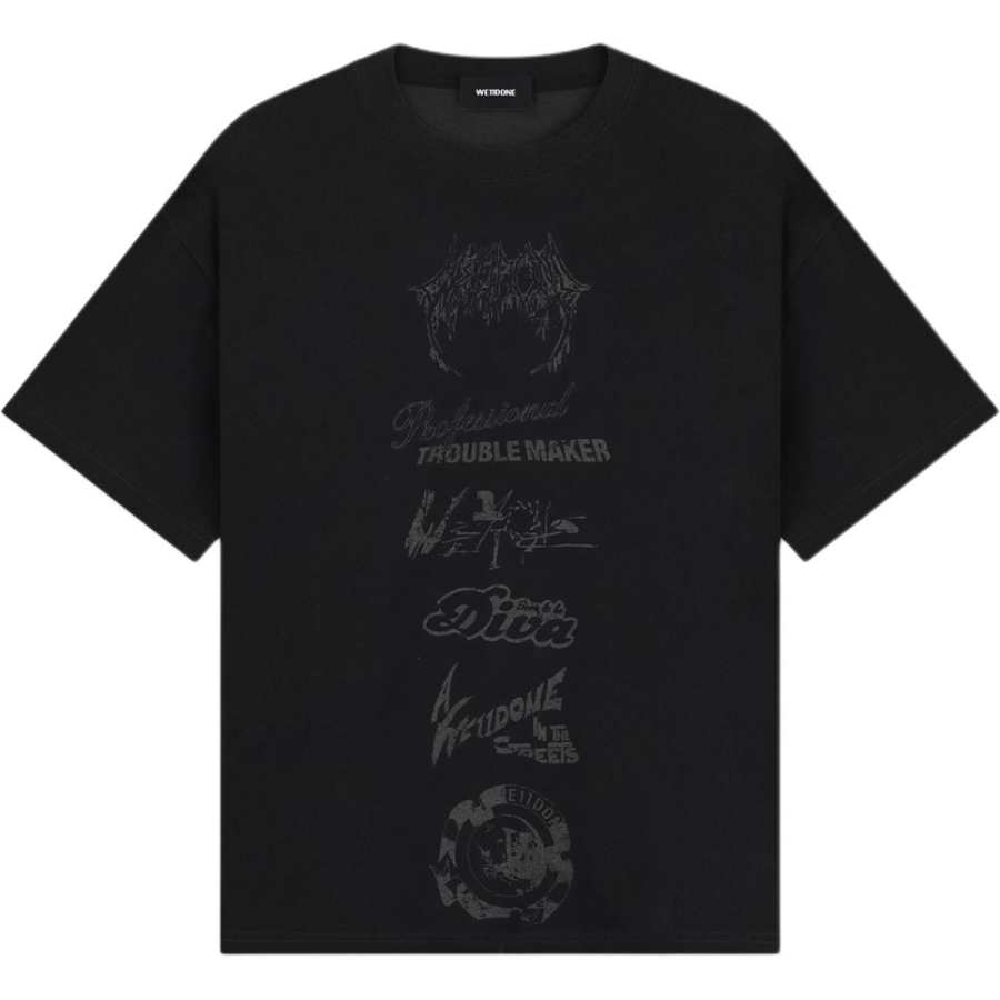 WE11DONE Drop Shoulder Sleeve T Shirt Women's Black