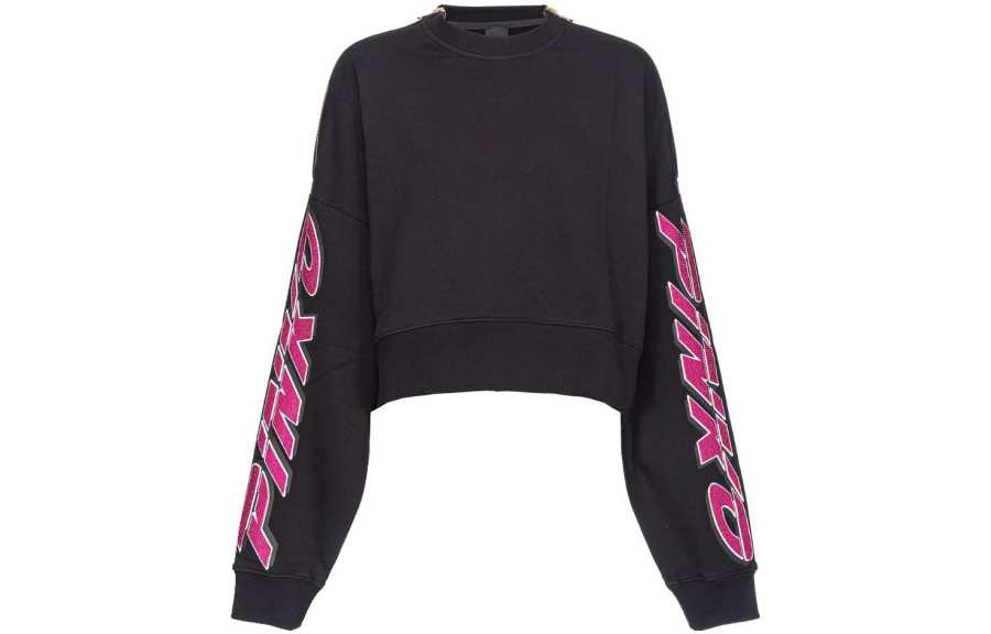 PINKO Rhinestone embellished Cropped Sweatshirt