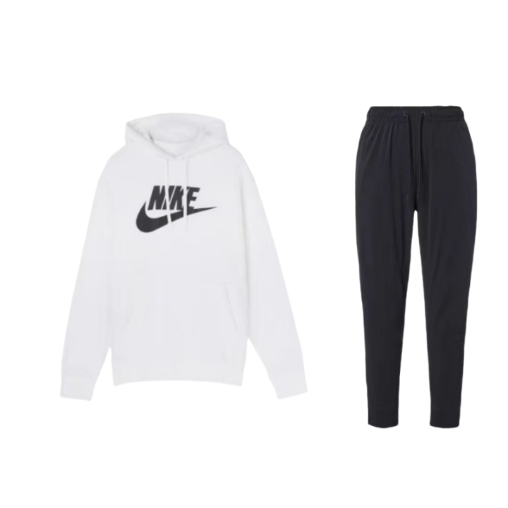 Nike Nike Club Fleece Letter Logo Print Hooded Pullover Sweatshirt With Drawstring Jogger Pants Casual Sportswear Unisex
