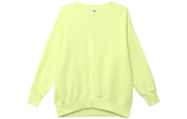 Nike Nike Sportswear Phoenix Fleece Solid Color Crew Neck Fleece Lined Loose Fit Sweatshirt Women's Light Lemon