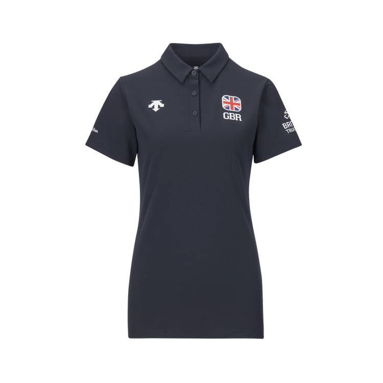 DESCENTE Polo Shirts Women's NV NV Polo Collar Moderate Straight Fit