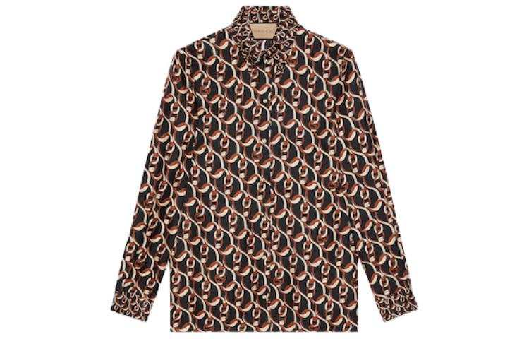 GUCCI GUCCI Interlocking G Chain Printed Shirt
