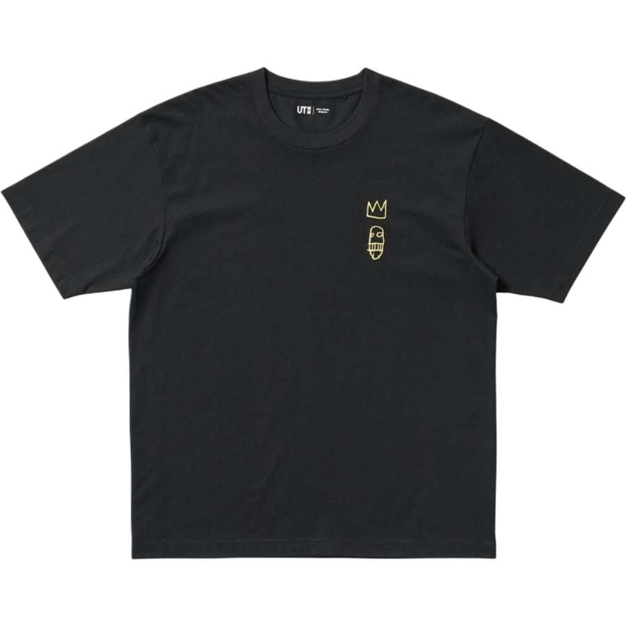 UNIQLO T Shirts Unisex Black Crew Neck Moderate