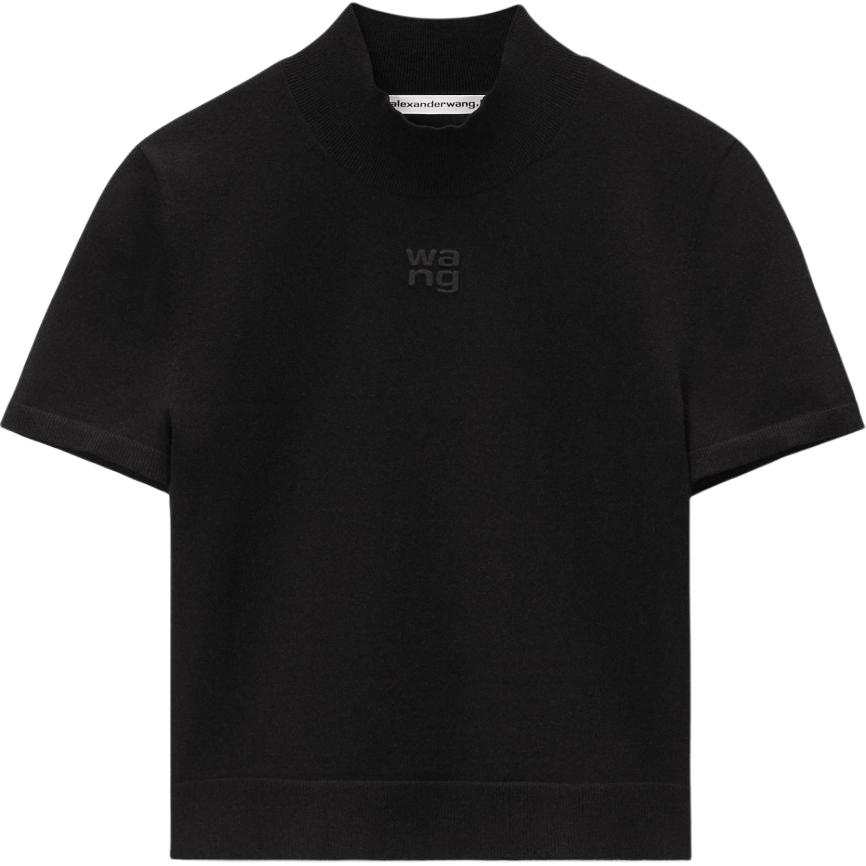 Alexander Wang Alexander Wang logo-embossed knitted top