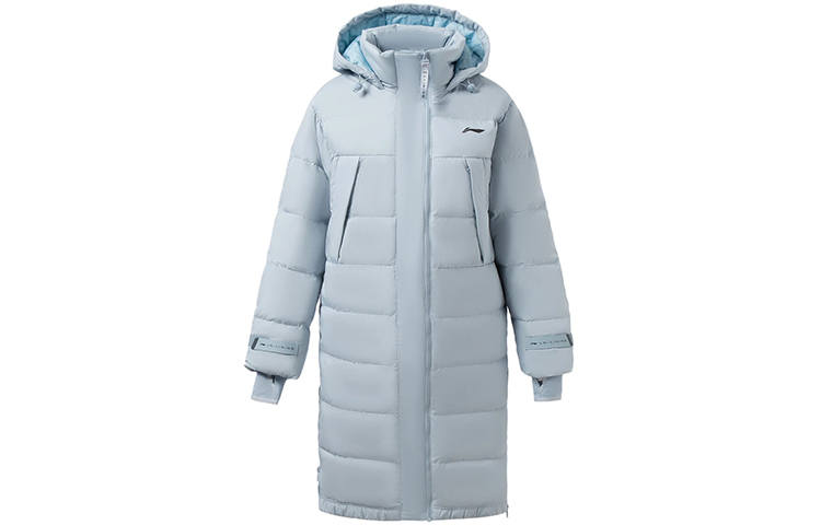 Li-Ning Li Ning Fitness Series Down Jackets Women's Mist Blue Hooded Moderate Other