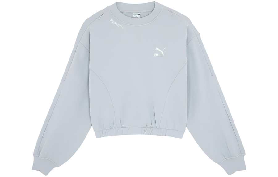 PUMA CLASSICS Sweatshirts Women's Platinum Gray Crew Neck Moderate Other