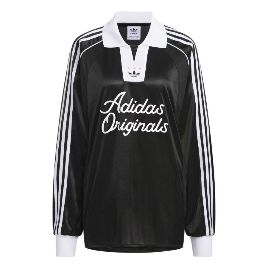 Adidas Originals LONG SLEEVE SOCCER JERSEY Polo Shirt Women's Black