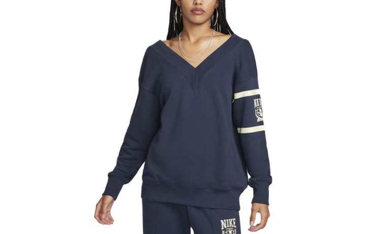 Nike Nike Sweatshirts Women's Marine Blue V Neck Moderate Regular