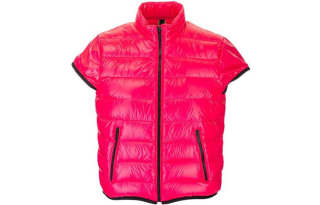 HOGAN Stripes Stand Collar Down Jacket Women's Pink
