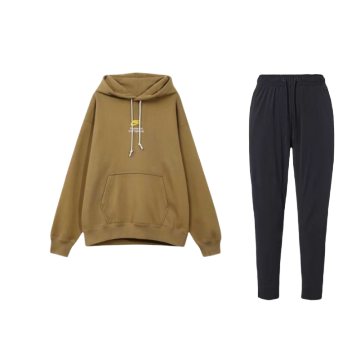 Nike Nike Casual Sportswear Unisex Dark Yellow/Black Hooded Moderate