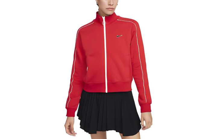 Nike Nike Sweatshirts Women's Red Stand Collar Moderate Cardigan