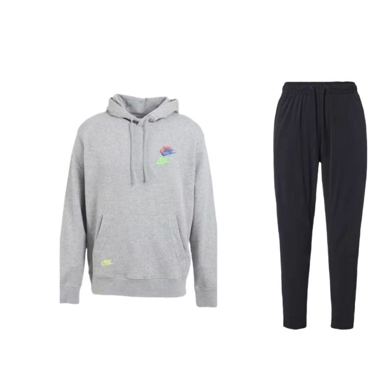 Nike Nike Casual Sportswear Unisex Gray/Black Hooded Moderate