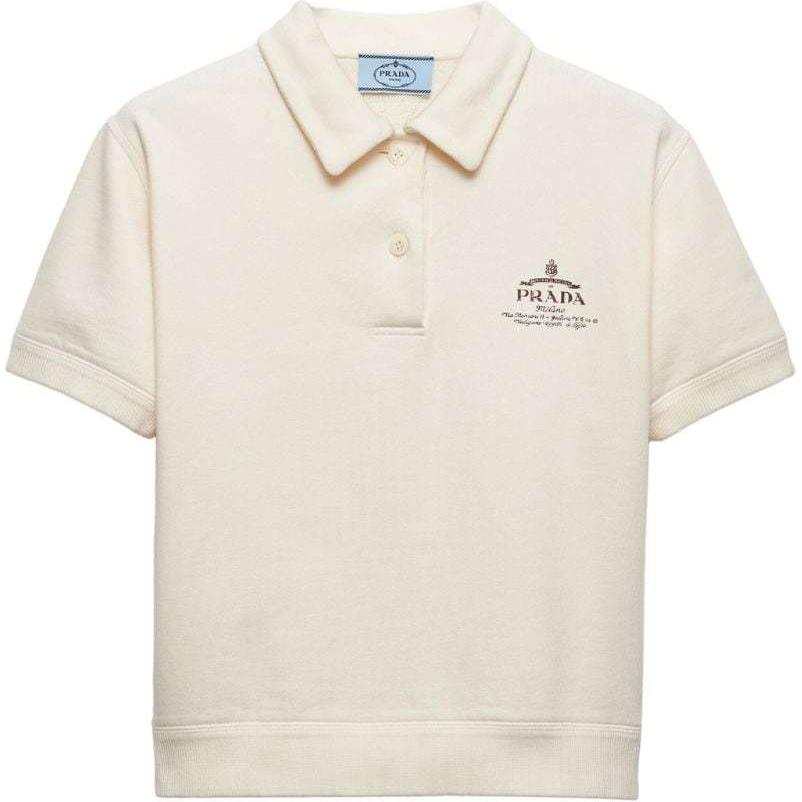 PRADA Logo print Fleece Polo Shirt