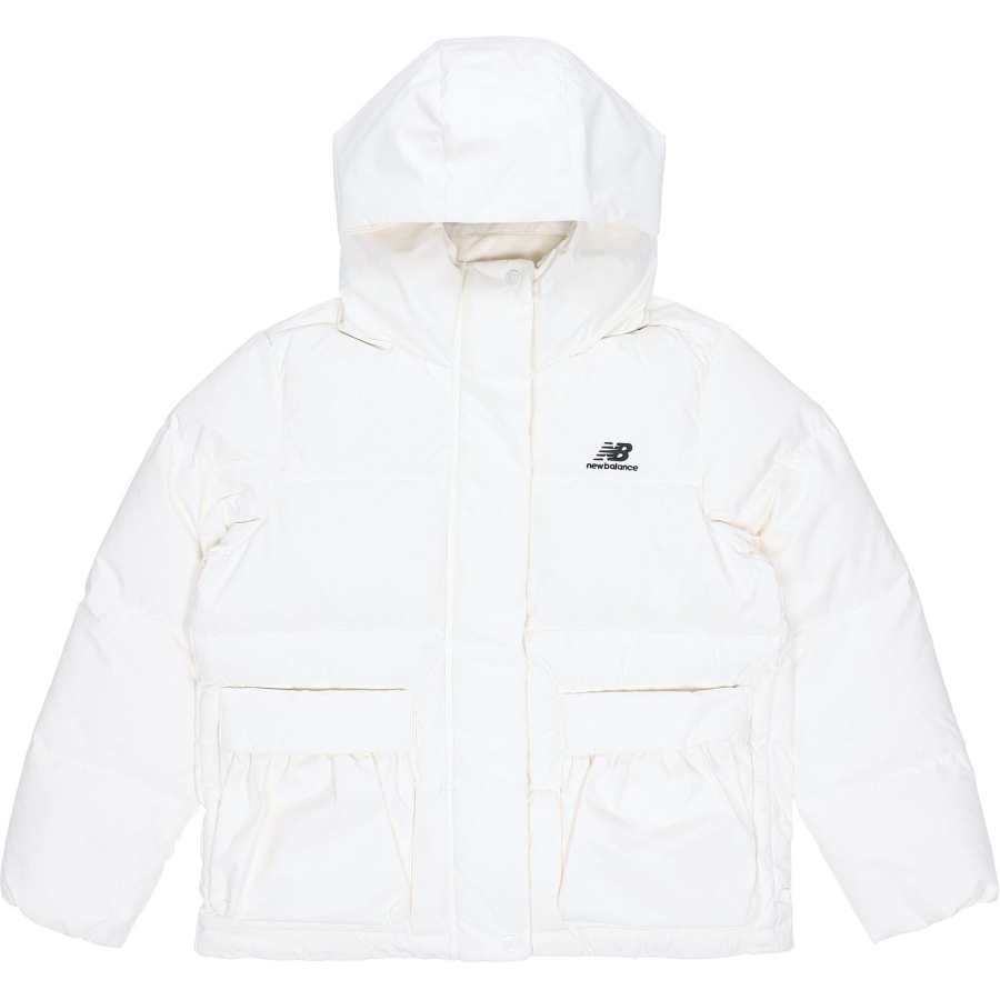 New Balance New Balance Down Jackets Women's Ivory White Hooded Moderate Other