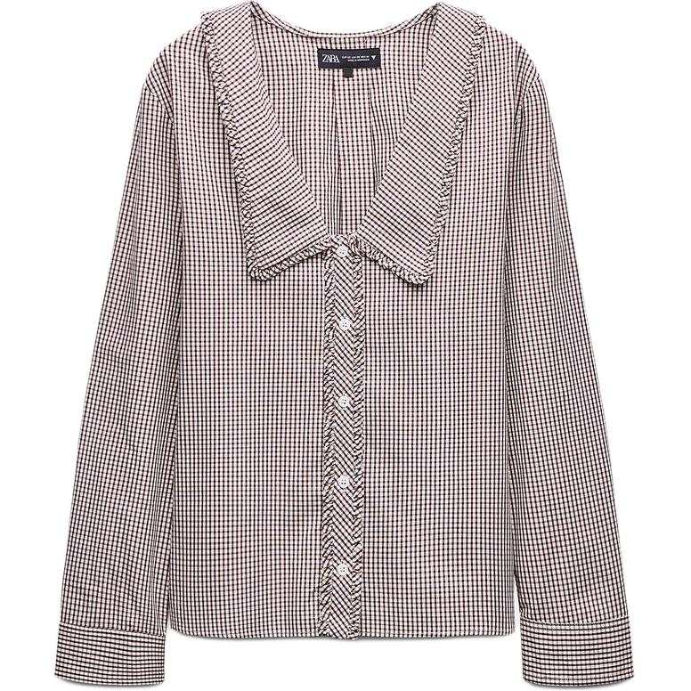 ZARA Trf Shirt Women's Brown/White