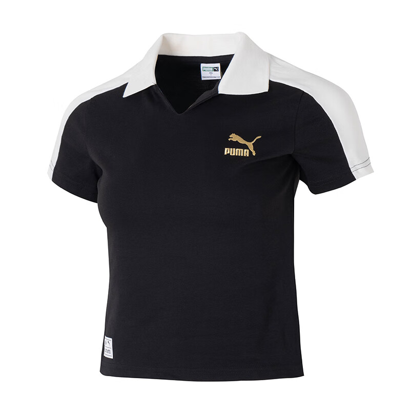 PUMA Polo Shirts Women's Black Polo Collar Moderate Other