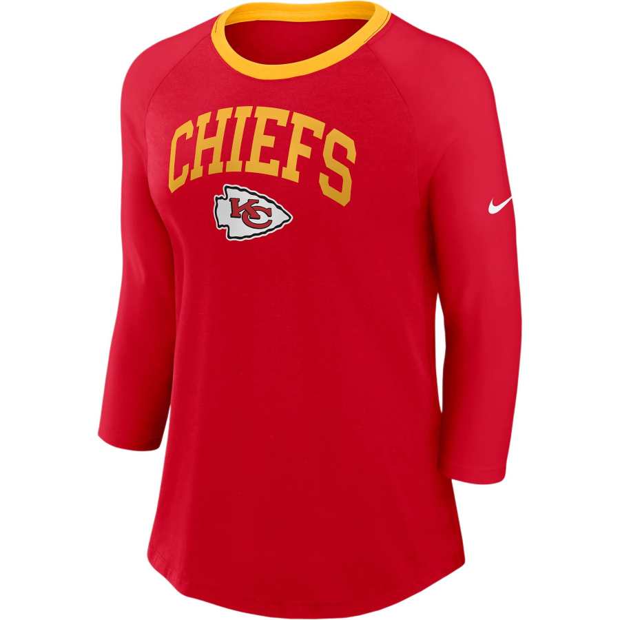 Nike Nike Kansas City Chiefs Women's Nike Nfl 3/4 Sleeve T Shirt