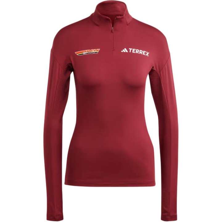 Adidas Adidas Drop Shoulder Sleeve T Shirt Women's Dark Shadow Red