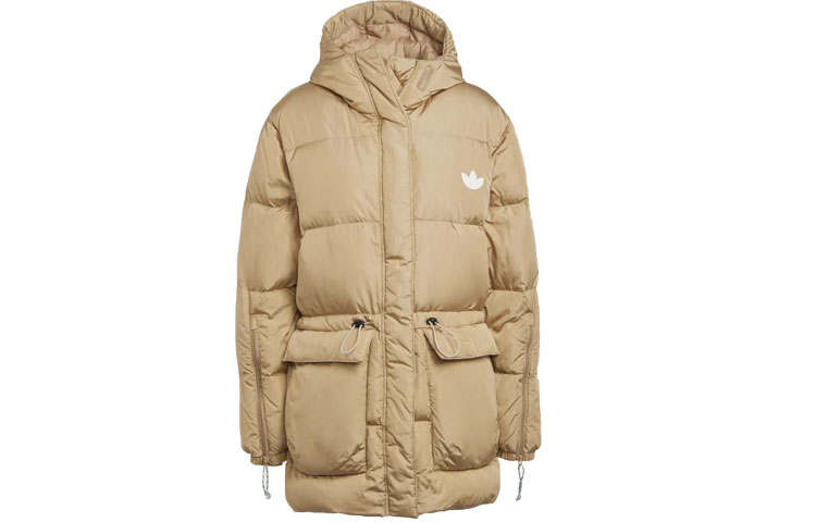Adidas Originals Trefoil Collection Outfit Down Jacket Winter Women's Light Khaki
