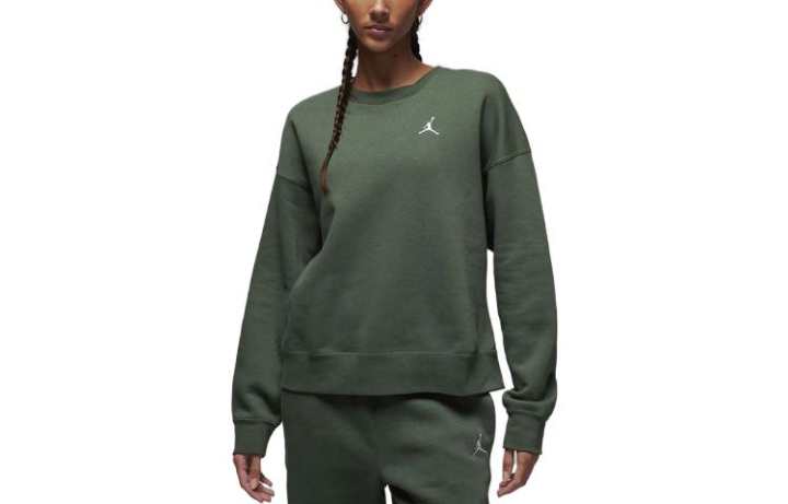 Jordan Jordan Brooklyn Fleece Sweatshirts Women's Green Crew Neck Moderate Regular