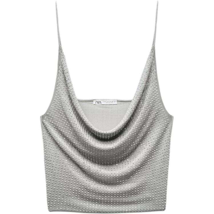 ZARA Camisoles Women's Gray Moderate Straight Fit