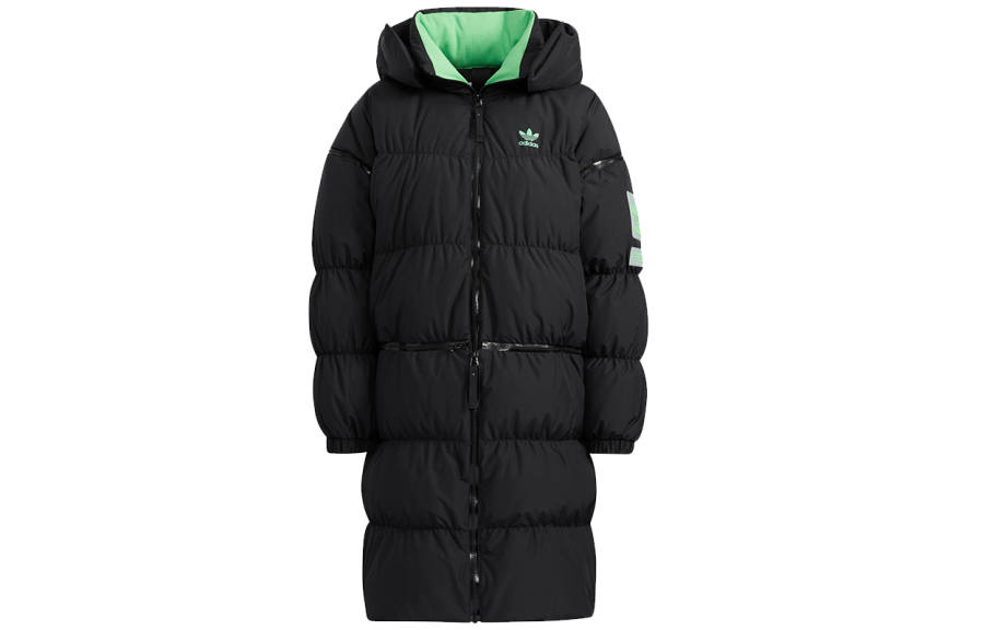 Adidas Originals Long Zip Down Jacket Winter Women's Black