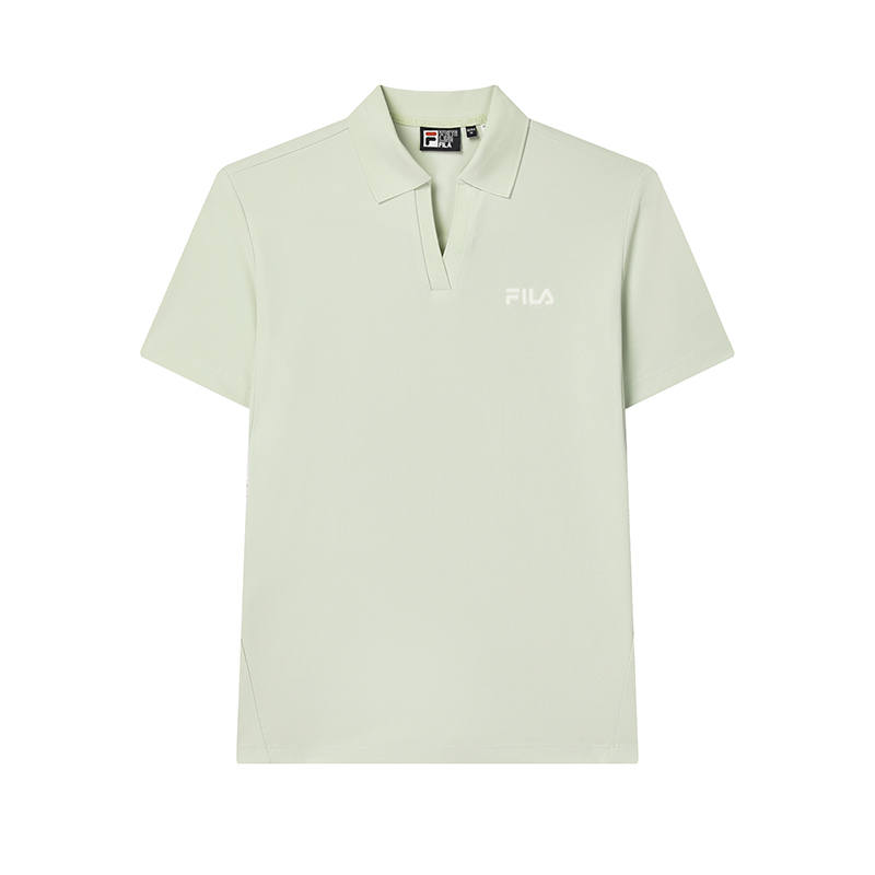 FILA Polo Shirts Women's Light Indigo Green Polo Collar Moderate Straight Fit