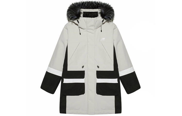 New Balance New Balance Down Jackets Women's Ecru Hooded Moderate Other