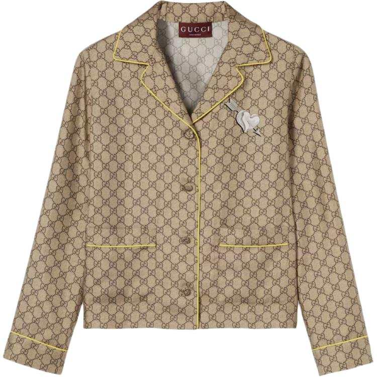 GUCCI Gg Silk Twill Shirt With Print