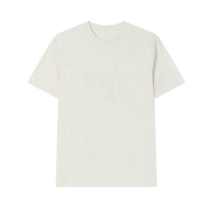 FILA MILANO T Shirt Men's Light Khaki Heather Gray