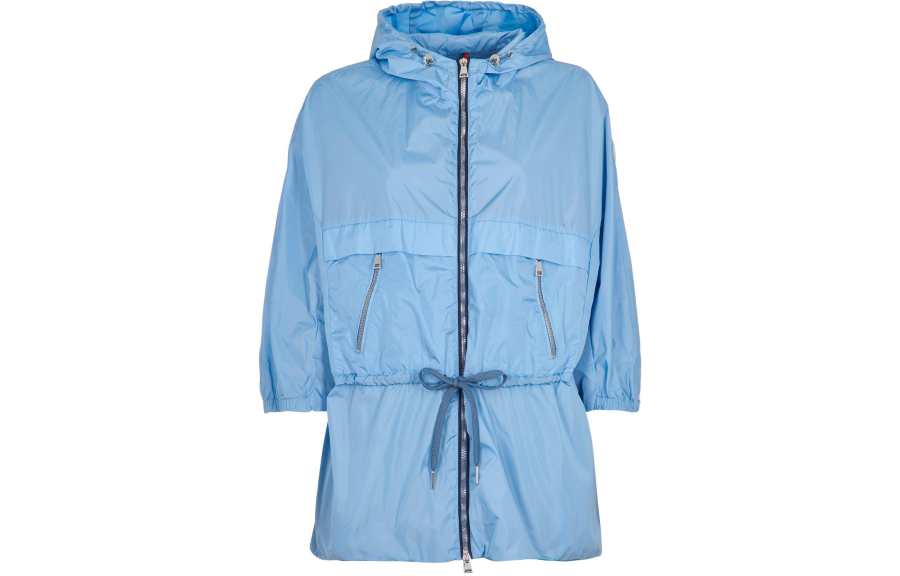 Moncler Jackets Women's Blue Hooded Non Detachable Thin