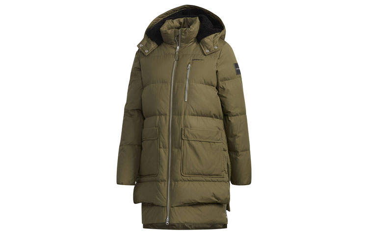 Adidas Neo Down Jackets Women's Khaki Brown Hooded Moderate Other