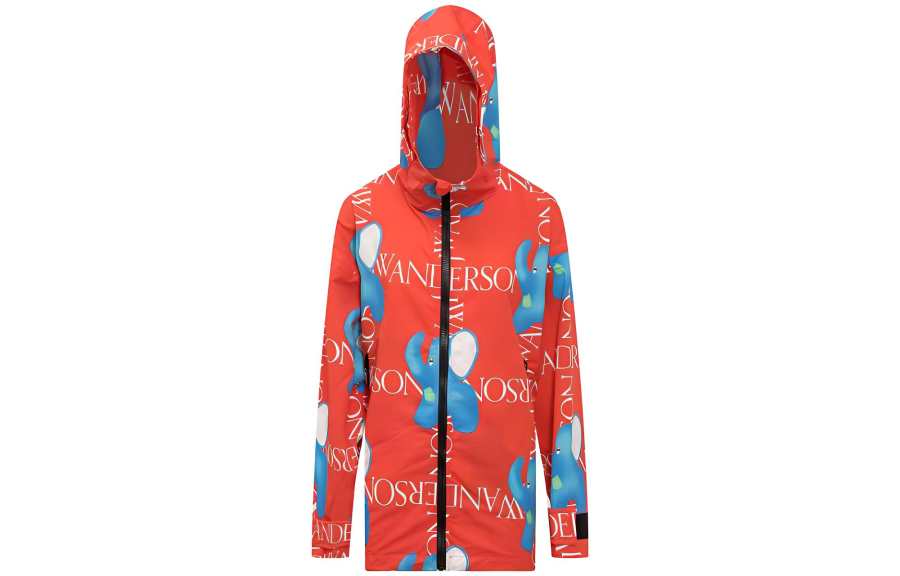 JW Anderson Elephant-Printed Zipped Hooded Jacket